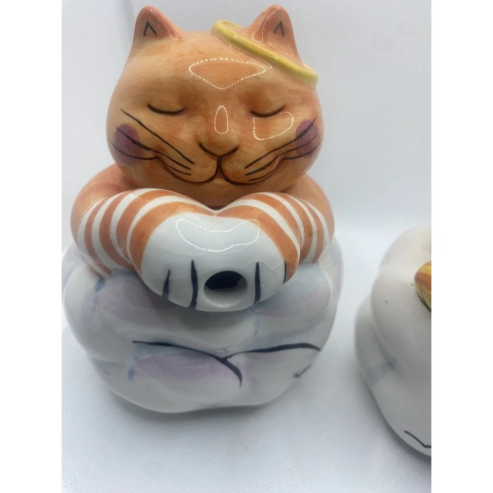 Cloud Nine Cats-Sugar & Creamer Made in Thailand-5 inches tall